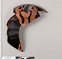 Terracotta fragments of a kylix (drinking cup), Terracotta, Greek, Attic
