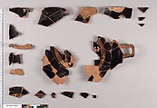 Terracotta fragments of a kylix (drinking cup), Terracotta, Greek, Attic