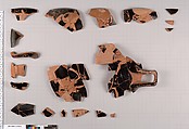 Terracotta fragments of a kylix (drinking cup), Terracotta, Greek, Attic