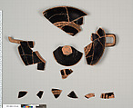 Terracotta fragments of a kylix (drinking cup), Terracotta, Greek, Attic