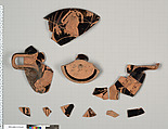 Terracotta fragments of a kylix (drinking cup), Terracotta, Greek, Attic