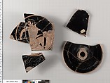 Terracotta fragments of a kylix (drinking cup), Terracotta, Greek, Attic