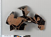 Terracotta fragment of a kylix (drinking cup), Terracotta, Greek, Attic