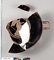 Terracotta fragments of a kylix (drinking cup), Terracotta, Greek, Attic