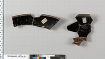 Terracotta rim fragments of a kylix (drinking cup), Terracotta, Greek, Attic