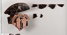 Terracotta fragments of a kylix (drinking cup), Comacchio Painter [DvB], Terracotta, Greek, Attic