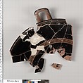Terracotta fragments of a kylix (drinking cup), Terracotta, Greek, Attic