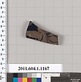 Terracotta fragment of a kylix (drinking cup), Terracotta, Greek, Attic