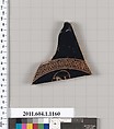 Terracotta fragment of a kylix (drinking cup), Terracotta, Greek, Attic