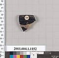 Terracotta rim fragment of a kylix (drinking cup), Terracotta, Greek, Attic