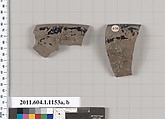 Terracotta rim fragments of a kylix (drinking cup), Terracotta, Greek, Attic
