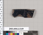 Terracotta rim fragment of a kylix (drinking cup), Terracotta, Greek, Attic