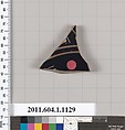 Terracotta fragment of a kylix (drinking cup), Terracotta, Greek, Attic