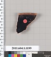 Terracotta rim fragment of a kylix (drinking cup), Terracotta, Greek, Attic