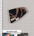 Terracotta fragment of a kylix? (drinking cup), Terracotta, Greek, Attic