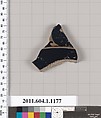 Terracotta fragment of a kylix (drinking cup), Terracotta, Greek, Attic