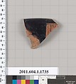Terracotta rim fragment of a kylix (drinking cup), Terracotta, Greek, Attic