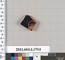 Terracotta rim fragment of a kylix (drinking cup), Terracotta, Greek, Attic