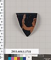 Terracotta rim fragment of a kylix (drinking cup), Terracotta, Greek, Attic