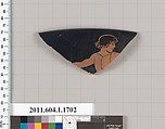 Terracotta rim fragment of a kylix (drinking cup), Terracotta, Greek, Attic