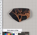 Terracotta rim fragment of a kylix (drinking cup), Terracotta, Greek, Attic
