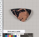 Terracotta rim fragment of a kylix (drinking cup), Terracotta, Greek, Attic