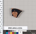 Terracotta fragment of a kylix (drinking cup), Terracotta, Greek, Attic