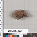 Terracotta fragment of a kylix (drinking cup), Terracotta, Greek, Attic