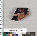 Terracotta rim fragment of a kylix (drinking cup), Terracotta, Greek, Attic