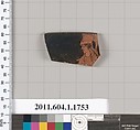 Terracotta rim fragment of a kylix (drinking cup), Terracotta, Greek, Attic