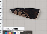 Terracotta fragment of a kylix (drinking cup), Terracotta, Greek, Attic