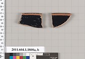 Terracotta rim fragments of a kylix (drinking cup), Terracotta, Greek, Attic