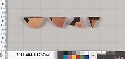 Terracotta rim fragments of kylikes(drinking cups), Terracotta, Greek, Attic