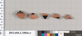Terracotta rim fragments of kylikes(drinking cups), Terracotta, Greek, Attic