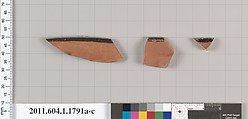 Terracotta rim fragments of kylikes(drinking cups), Terracotta, Greek, Attic