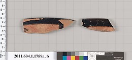 Terracotta rim fragments of kylikes(drinking cups), Terracotta, Greek, Attic