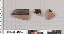 Terracotta rim fragments of kylikes(drinking cups), Terracotta, Greek, Attic