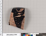 Terracotta rim fragment of a kylix (drinking cup), Terracotta, Greek, Attic