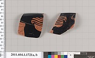 Terracotta rim fragments of a kylix (drinking cup), Terracotta, Greek, Attic