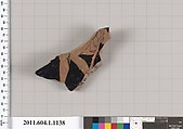 Terracotta fragment of a kylix (drinking cup), Terracotta, Greek, Attic