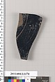 Terracotta fragment of a kylix (drinking cup), Terracotta, Greek, Attic