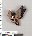 Terracotta fragment of a kylix (drinking cup), Terracotta, Greek, Attic