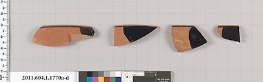 Terracotta rim fragments of kylikes(drinking cups), Terracotta, Greek, Attic