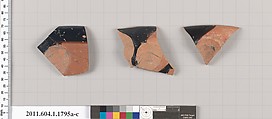 Terracotta rim fragments of kylikes(drinking cups), Terracotta, Greek, Attic
