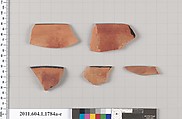 Terracotta rim fragments of kylikes(drinking cups), Terracotta, Greek, Attic