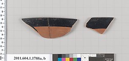 Terracotta rim fragments of kylikes(drinking cups), Terracotta, Greek, Attic