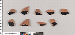 Terracotta rim fragments of kylikes(drinking cups), Terracotta, Greek, Attic