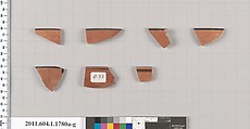 Terracotta rim fragments of kylikes(drinking cups), Terracotta, Greek, Attic