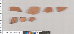 Terracotta rim fragments of kylikes(drinking cups), Terracotta, Greek, Attic