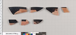 Terracotta rim fragments of kylikes (drinking cups), Terracotta, Greek, Attic
